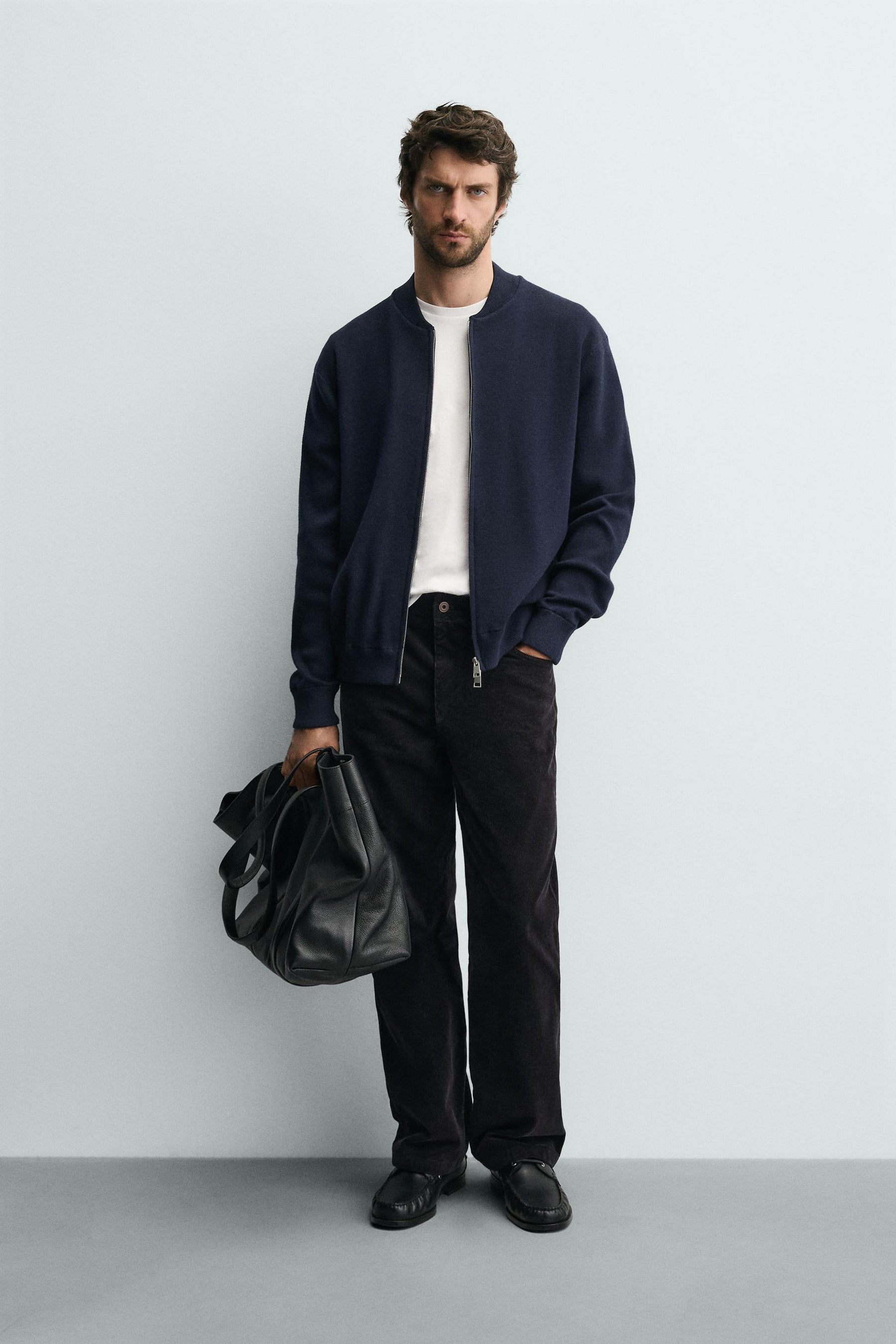 COTTON BLEND KNIT CARDIGAN - Image 1