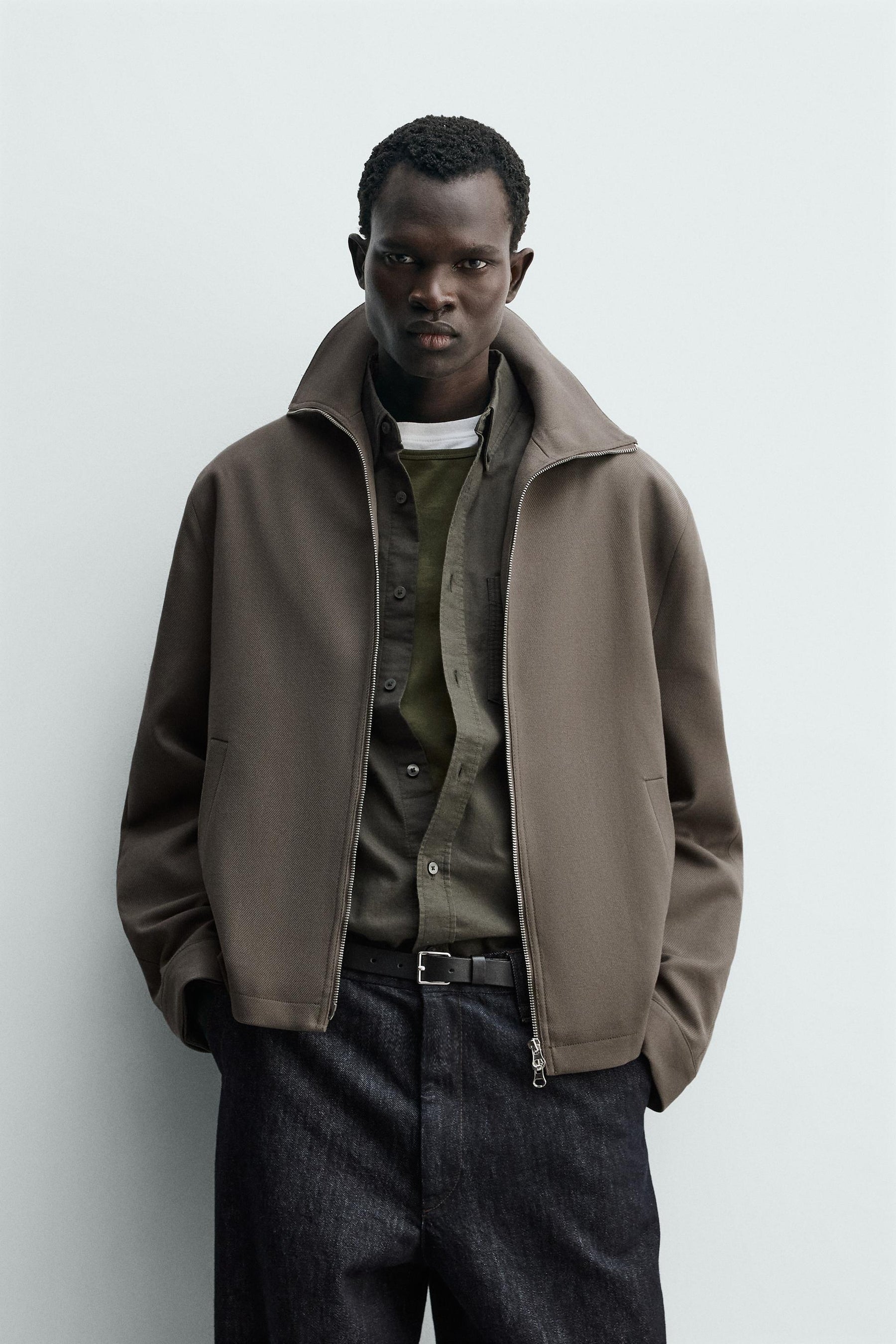 Textured Twill Overshirt