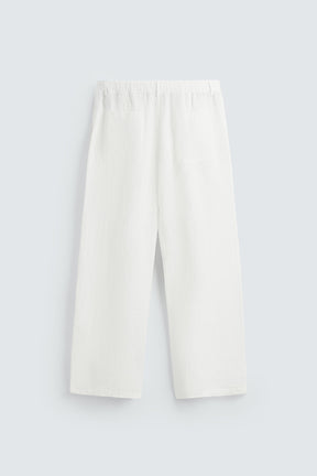 RELAXED FIT 100% LINEN TROUSERS - Image 7
