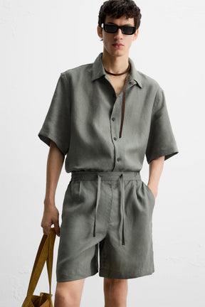 100% LINEN BERMUDA SHORTS - Image 5