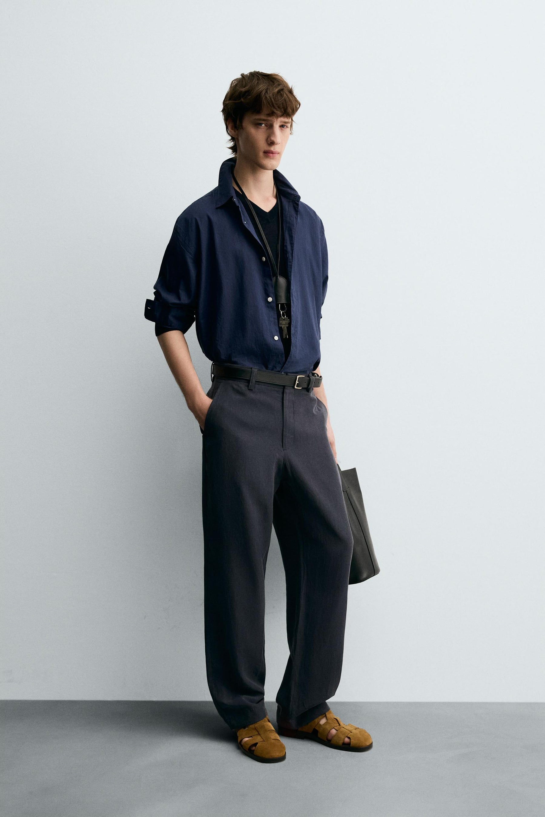 STRAIGHT-LEG FLOWING TROUSERS - Image 4