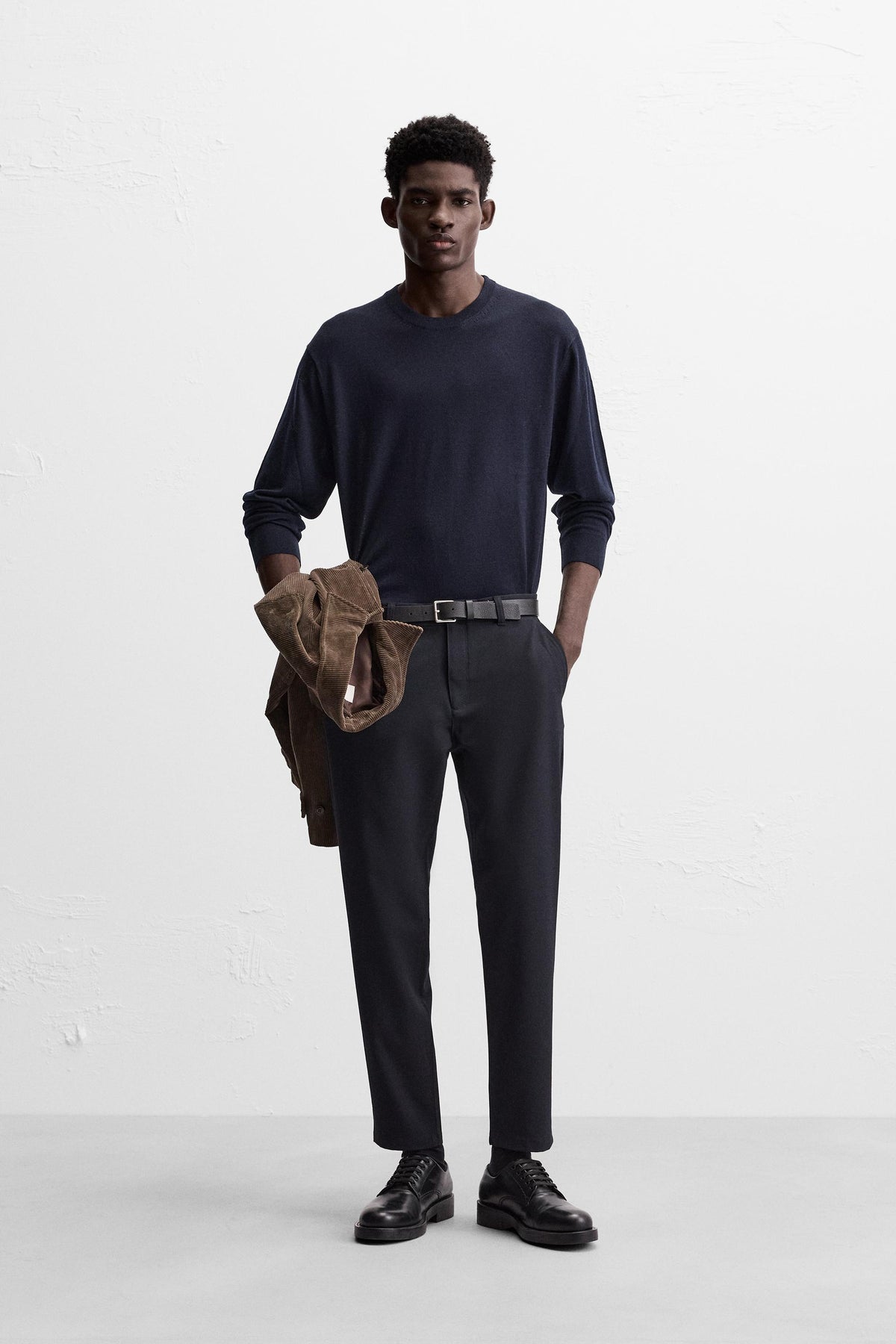 COMFORT TEXTURED CHINO TROUSERS - Image 1