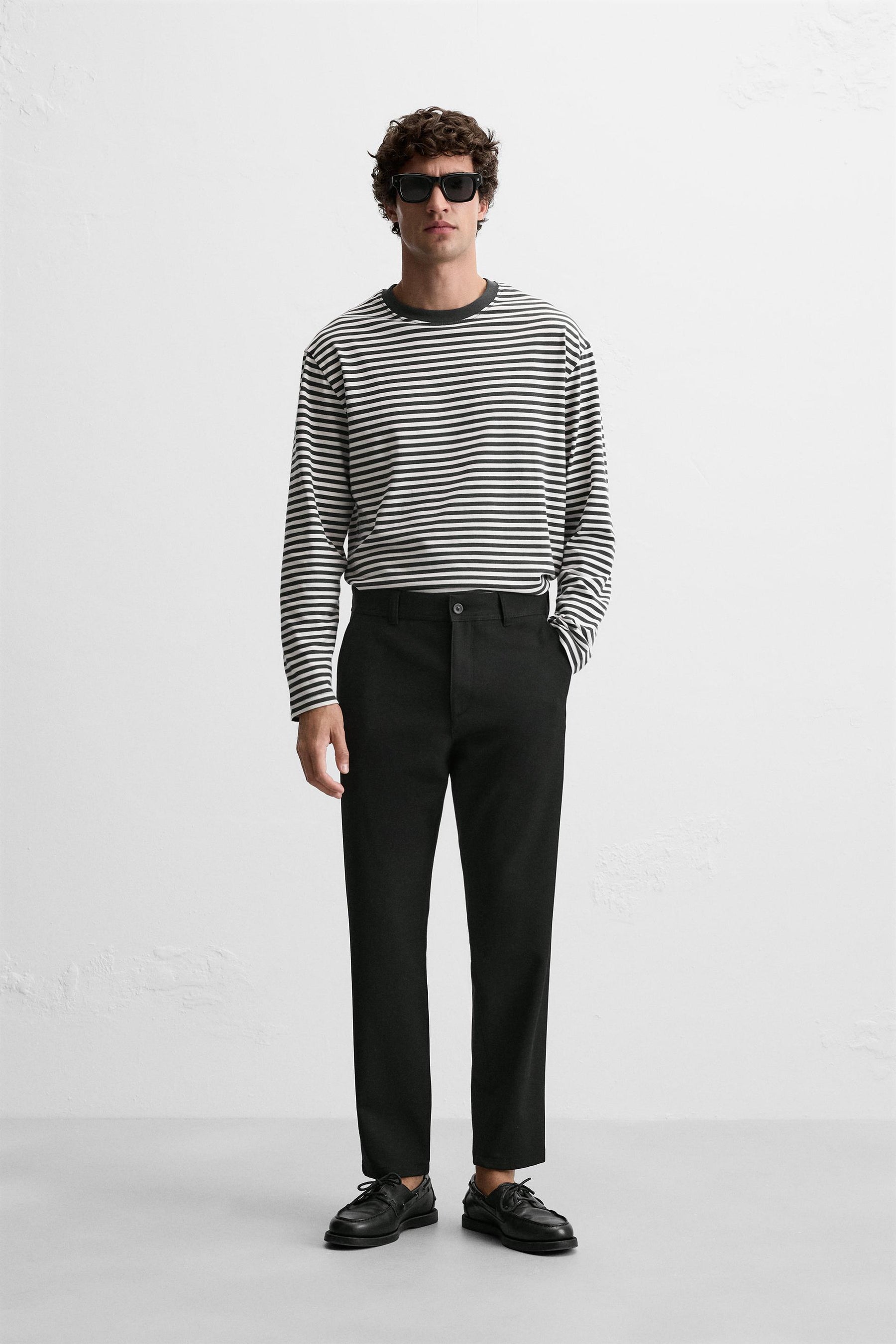 COMFORT TEXTURED CHINO TROUSERS - Image 1
