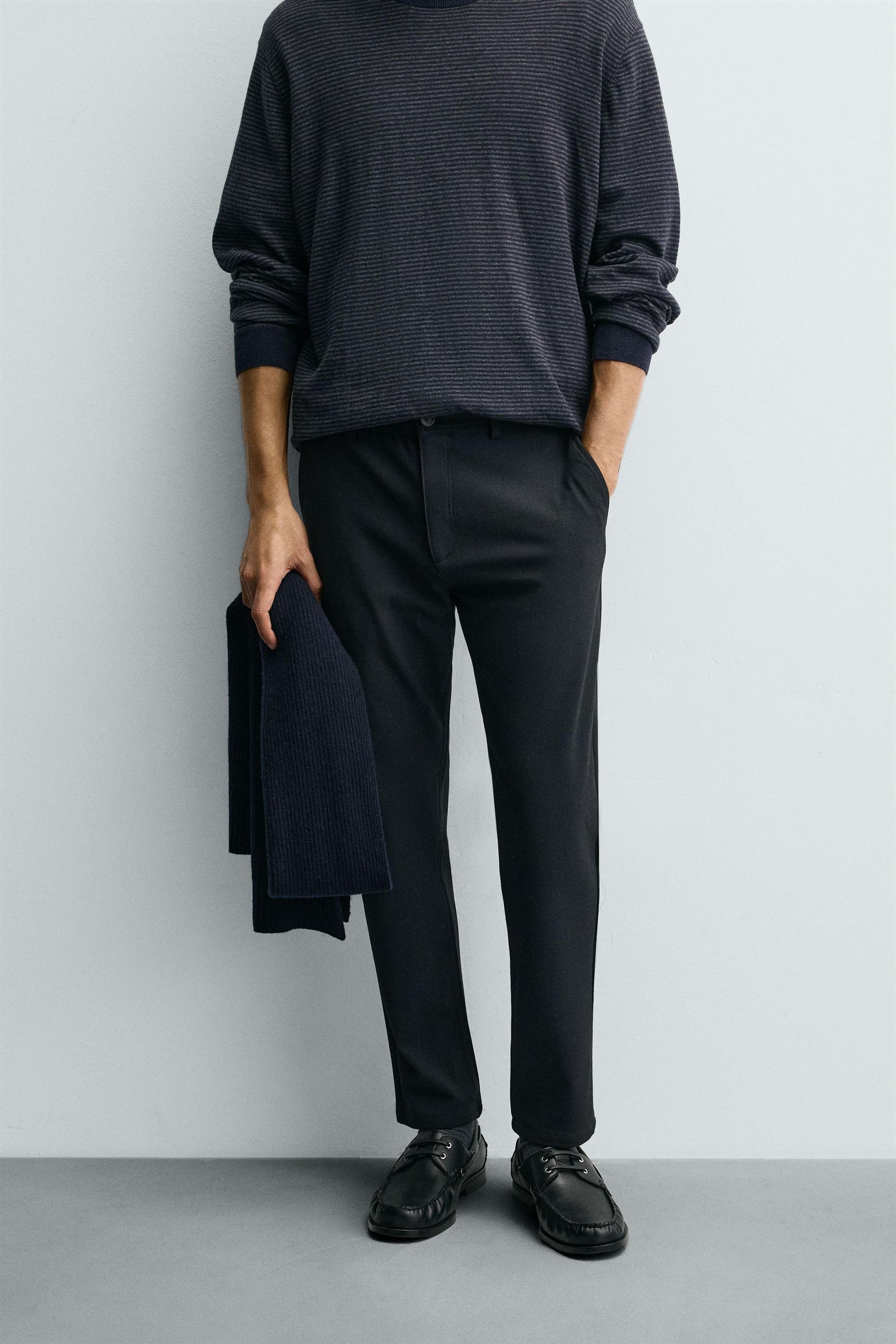 COMFORT TEXTURED CHINO TROUSERS - Image 2