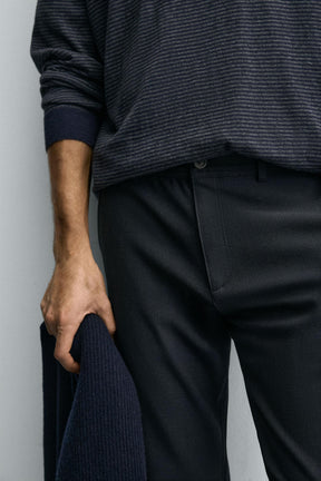 COMFORT TEXTURED CHINO TROUSERS - Image 5