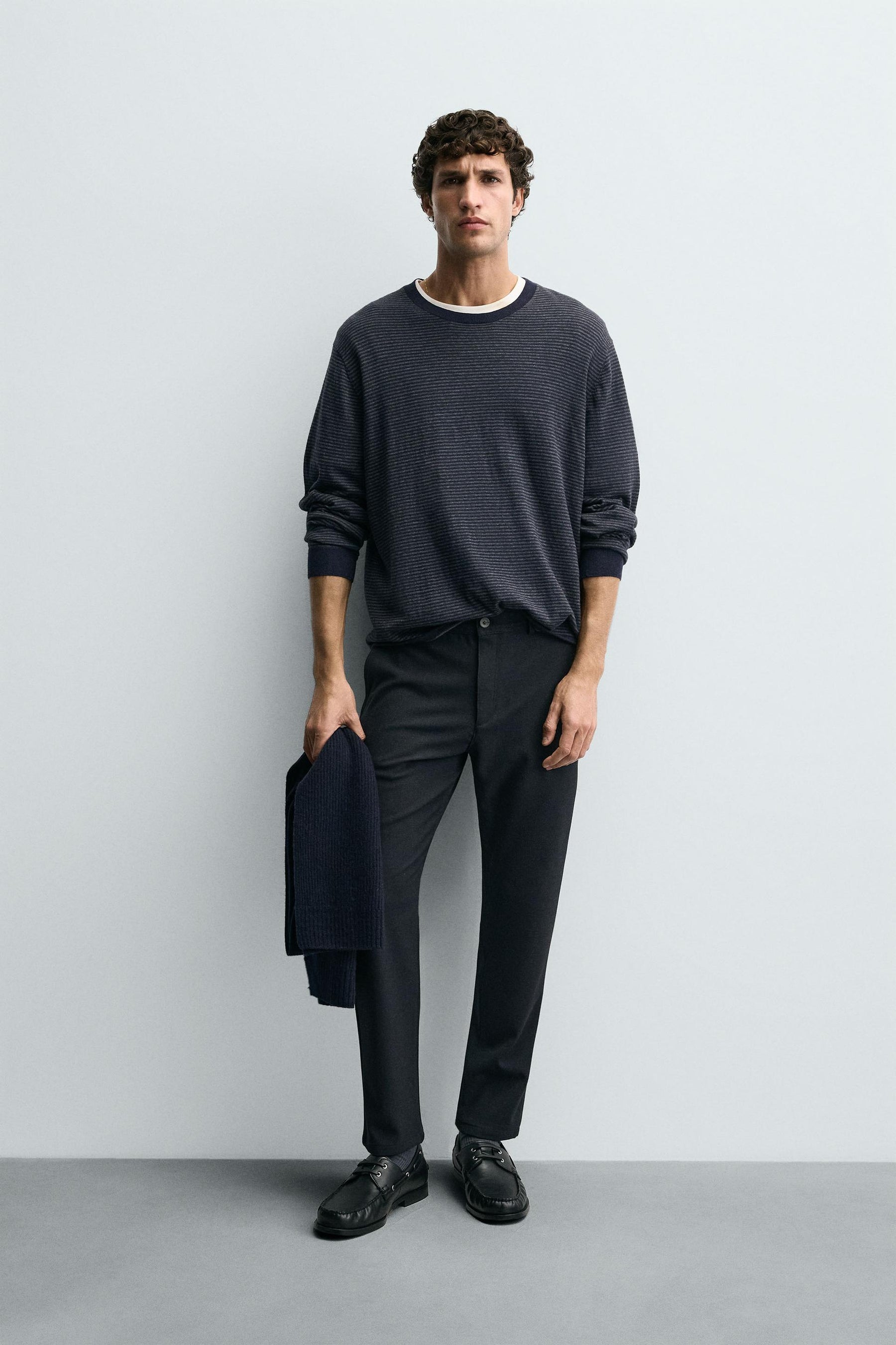 COMFORT TEXTURED CHINO TROUSERS - Image 1