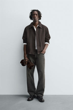 TEXTURED OVERSHIRT WITH POCKETS - Image 1