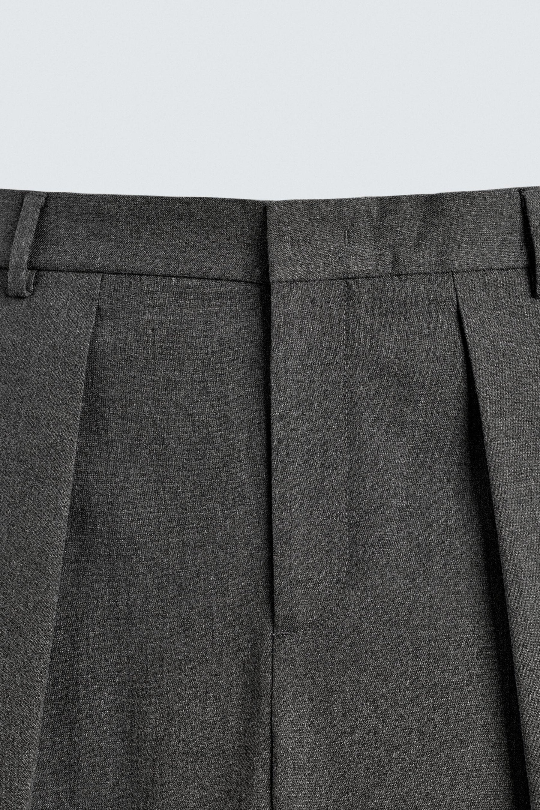 PINSTRIPE PLEATED TROUSERS - Image 9