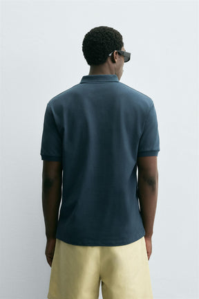 TEXTURED PIQUÉ POLO SHIRT - Image 3