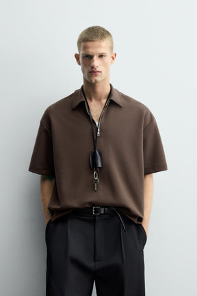 QUARTER ZIP POLO SHIRT - Image 2