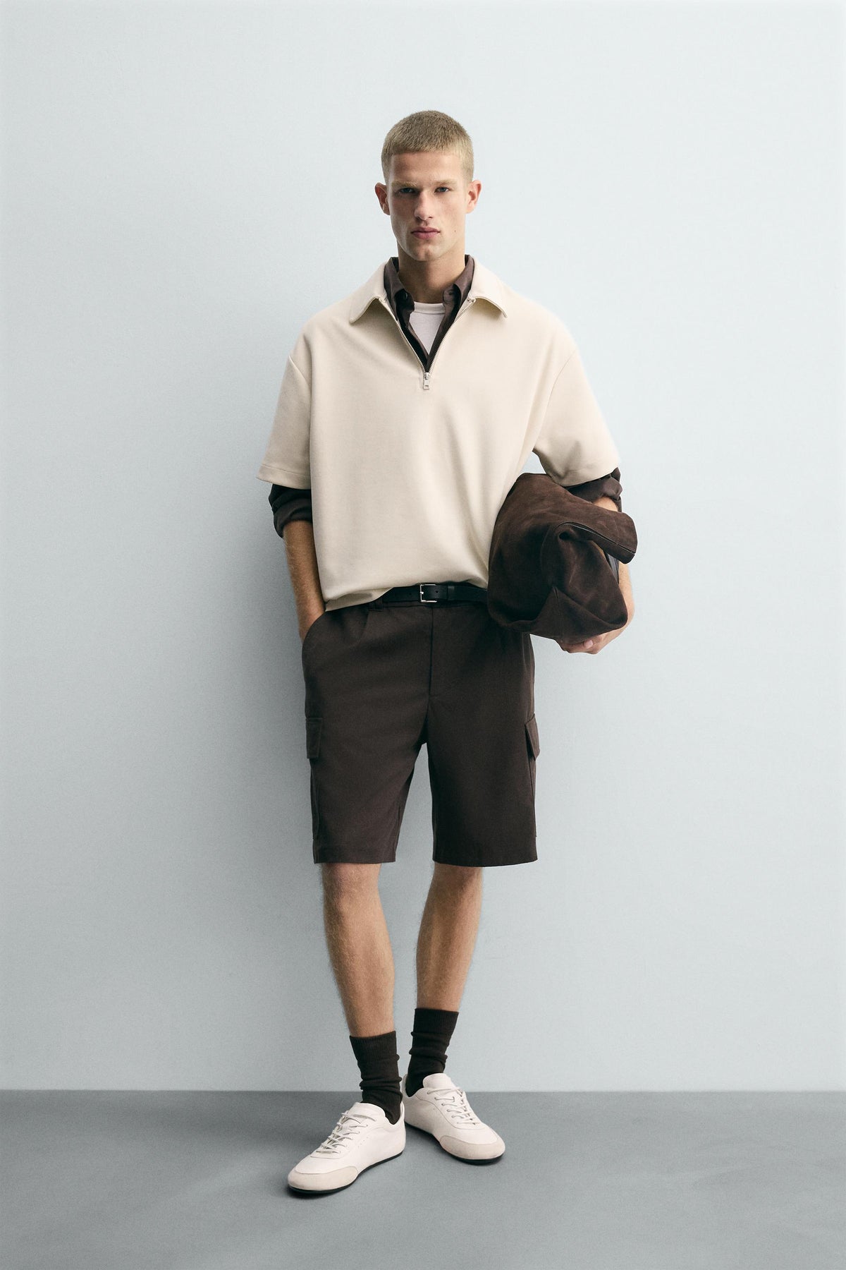 QUARTER ZIP POLO SHIRT - Image 1