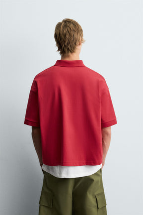 EMBROIDERED TEXT POLO SHIRT - Image 3