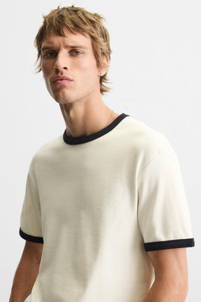 BASIC CONTRAST RIB T-SHIRT - Image 5