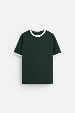 BASIC CONTRAST RIB T-SHIRT - Image 6