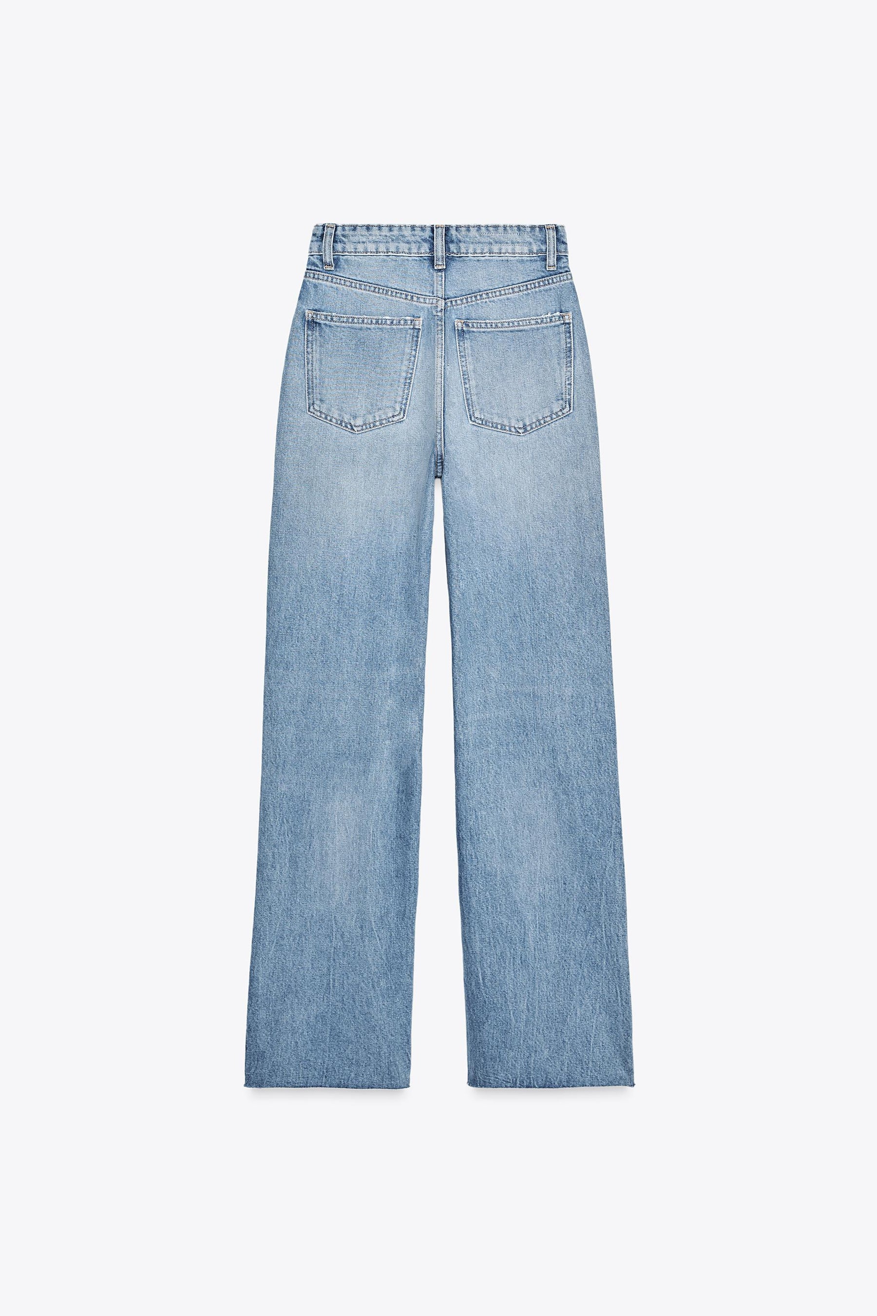 Wide-leg high-waist jeans