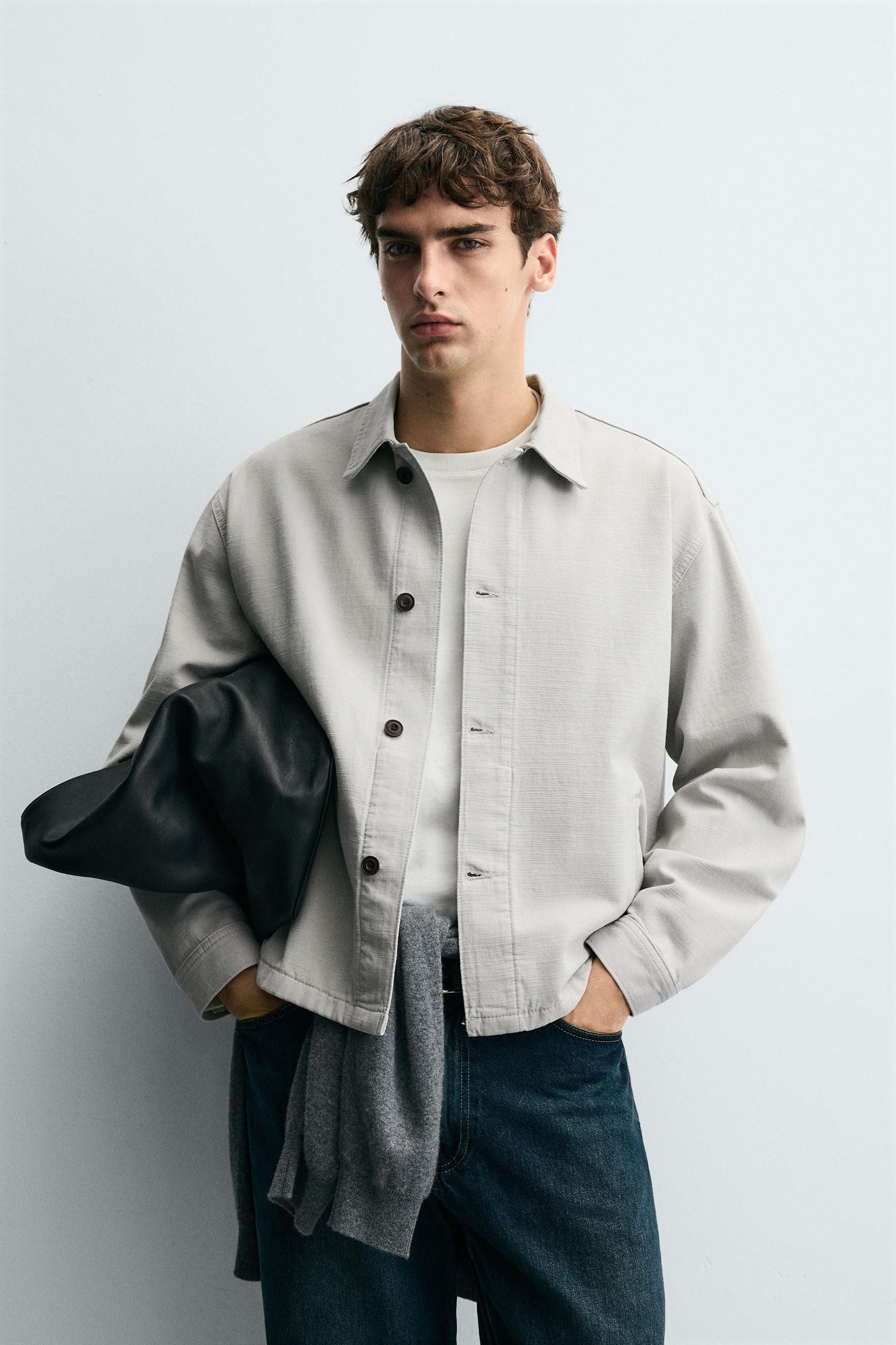 HERRINGBONE BOXY FIT OVERSHIRT - Image 2
