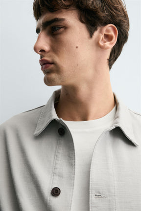 HERRINGBONE BOXY FIT OVERSHIRT - Image 6