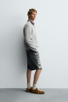 RIPPED DENIM BERMUDA SHORTS - Image 4