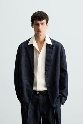 RELAXED FIT DENIM BLAZER - Image 2