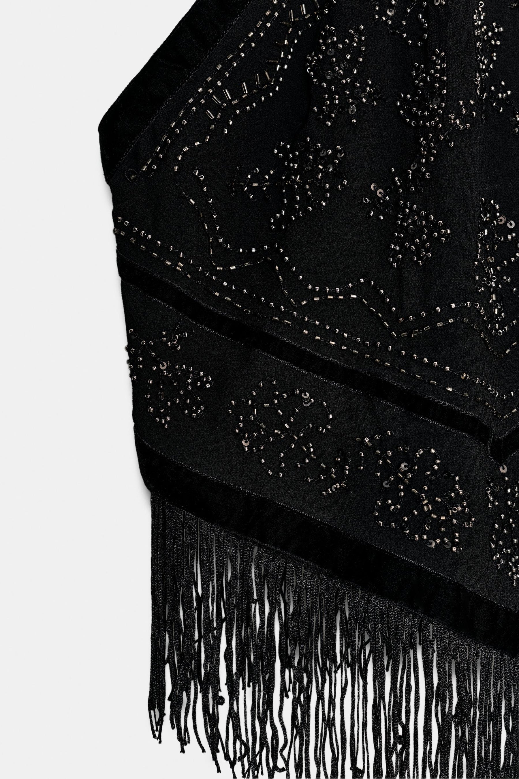 Beaded Georgette Halter Top