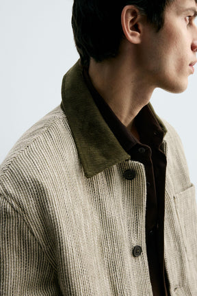 CONTRAST TEXTURED OVERSHIRT - Image 6