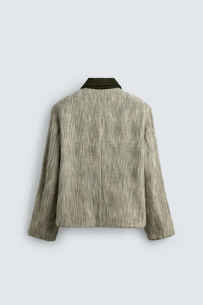CONTRAST TEXTURED OVERSHIRT - Image 7