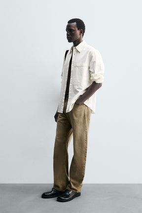 EMBROIDERED COTTON/LINEN SHIRT - Image 4