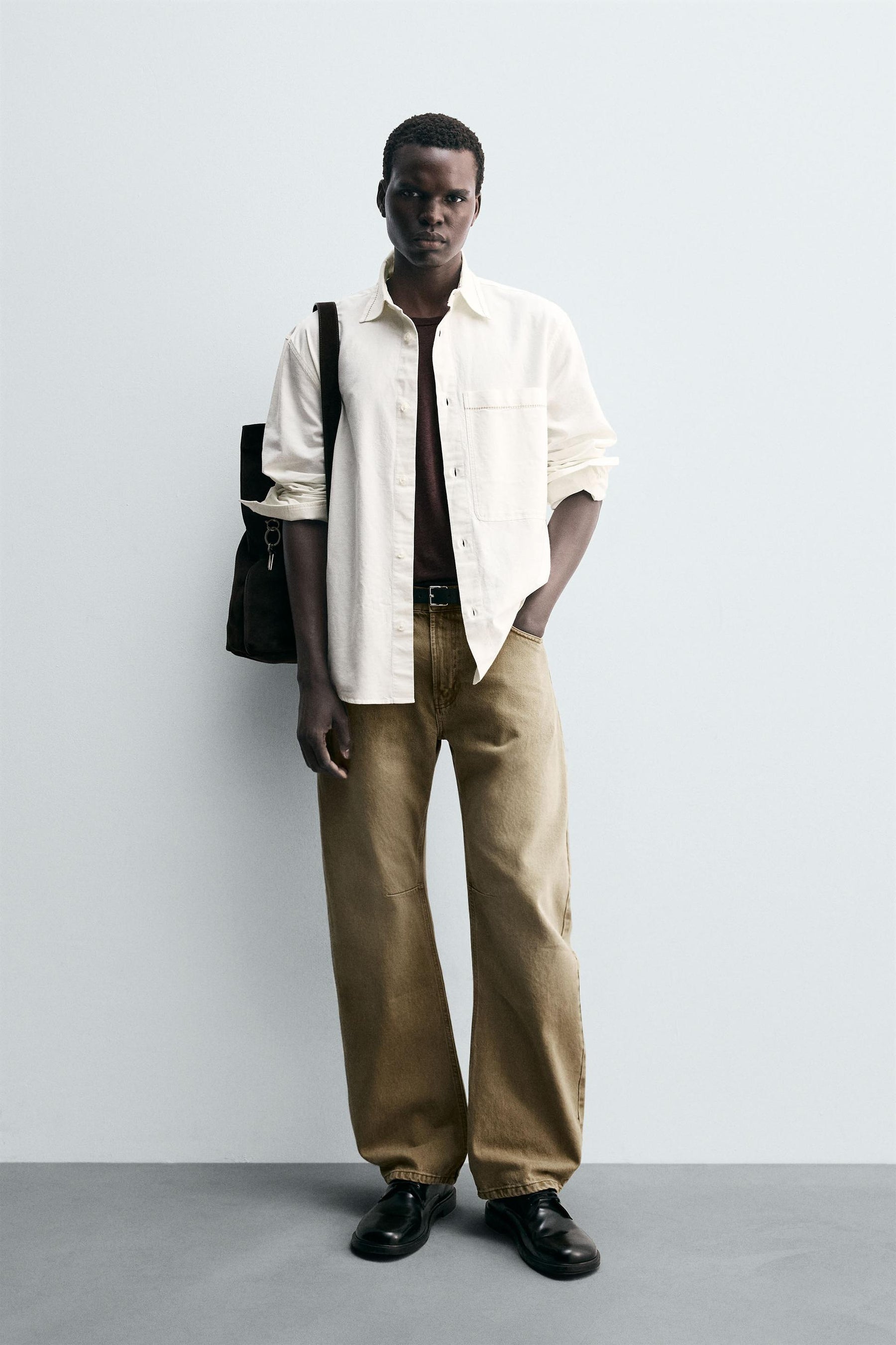 EMBROIDERED COTTON/LINEN SHIRT - Image 1