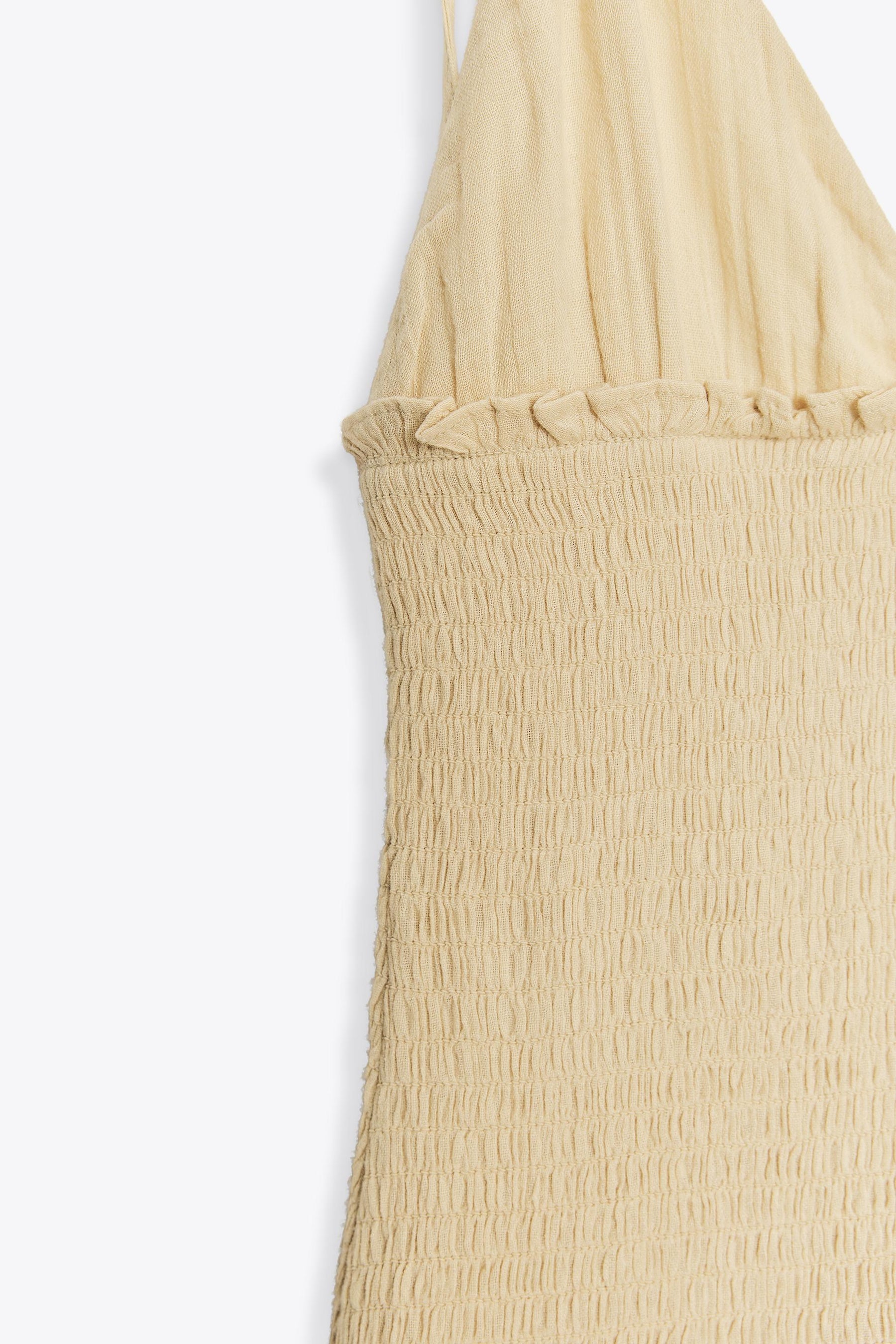 CONTRAST SMOCKED MIDI DRESS - Image 8