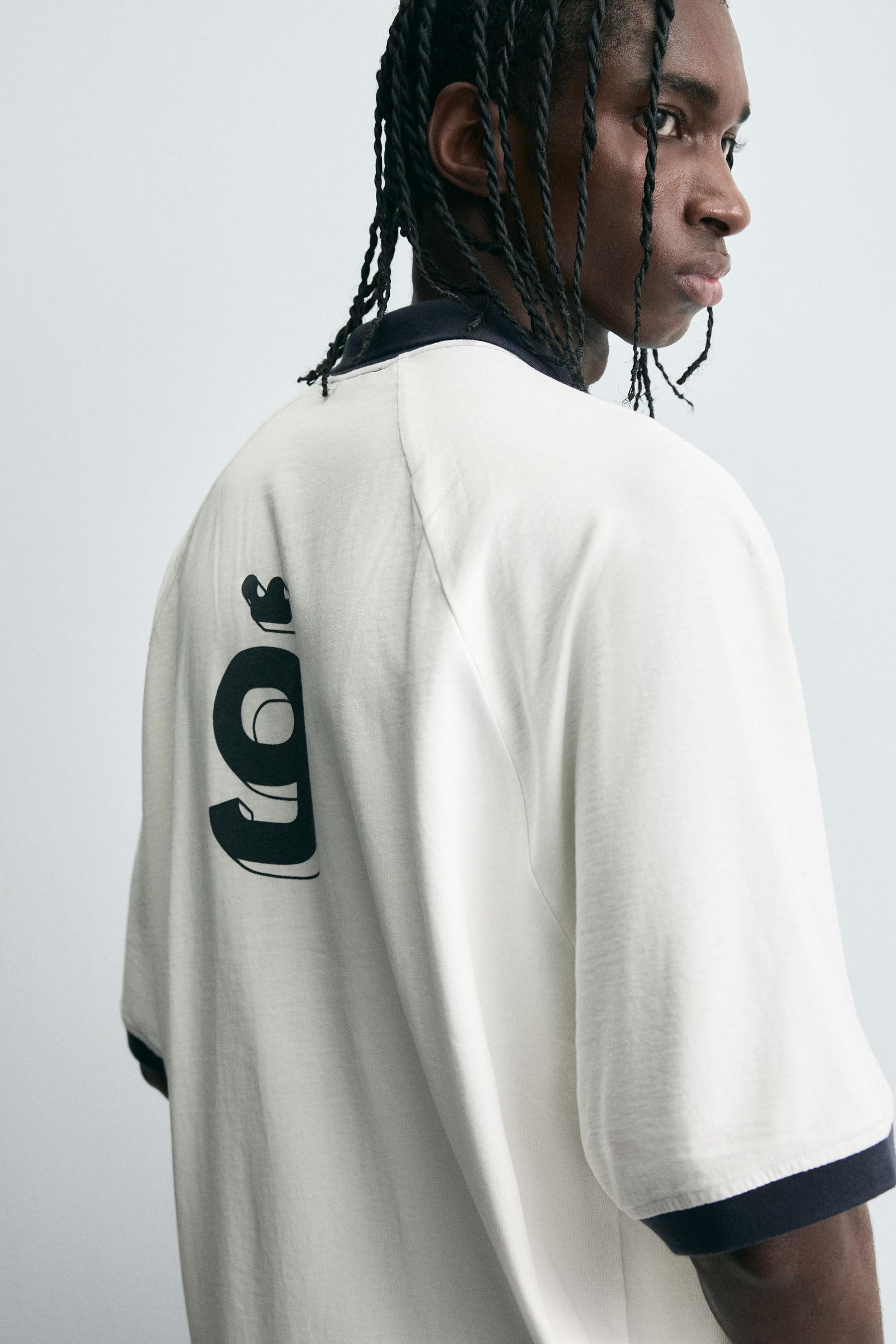 RETRO FOOTBALL PRINT POLO SHIRT - Image 7