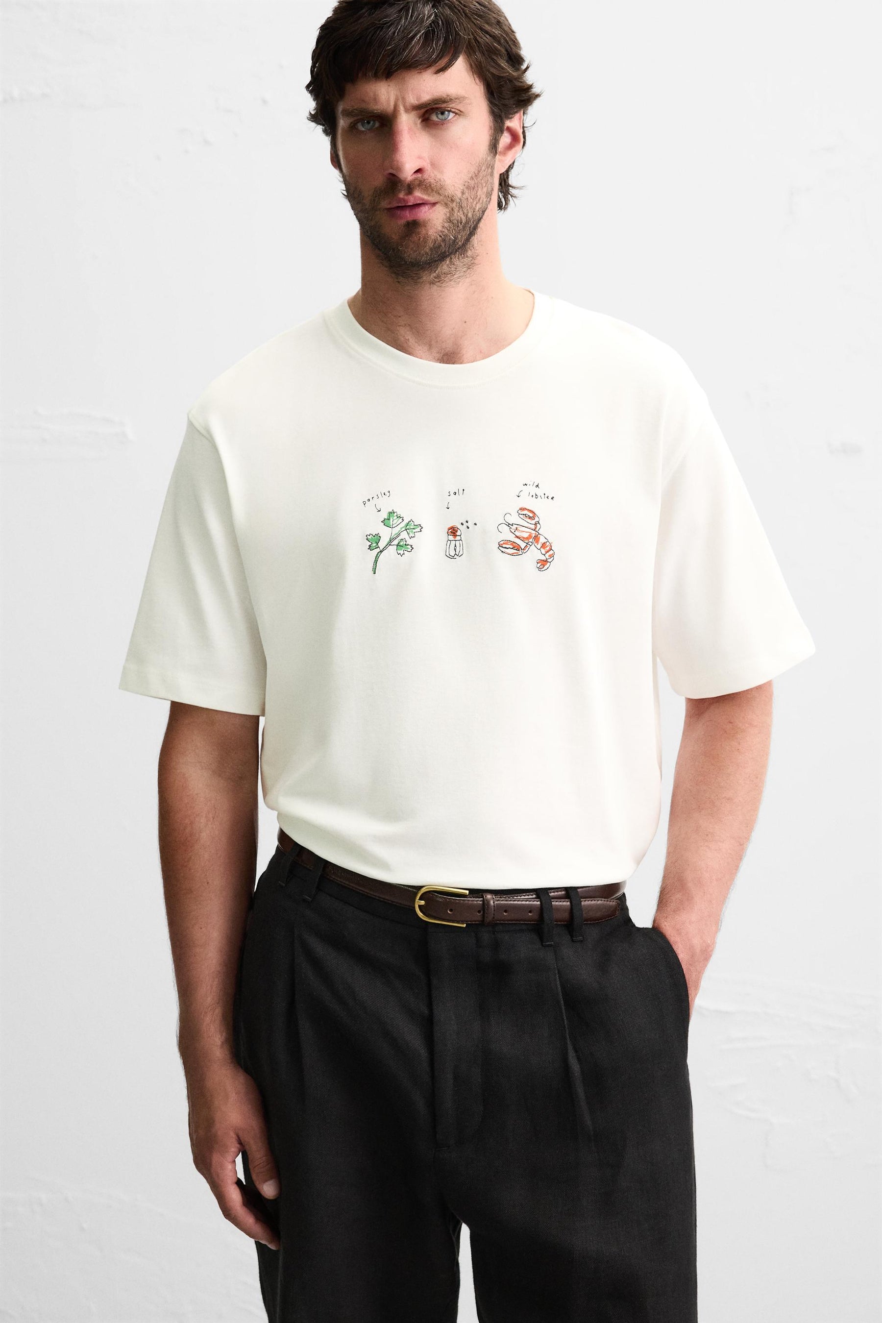 CONTRAST EMBROIDERY T-SHIRT - Image 6