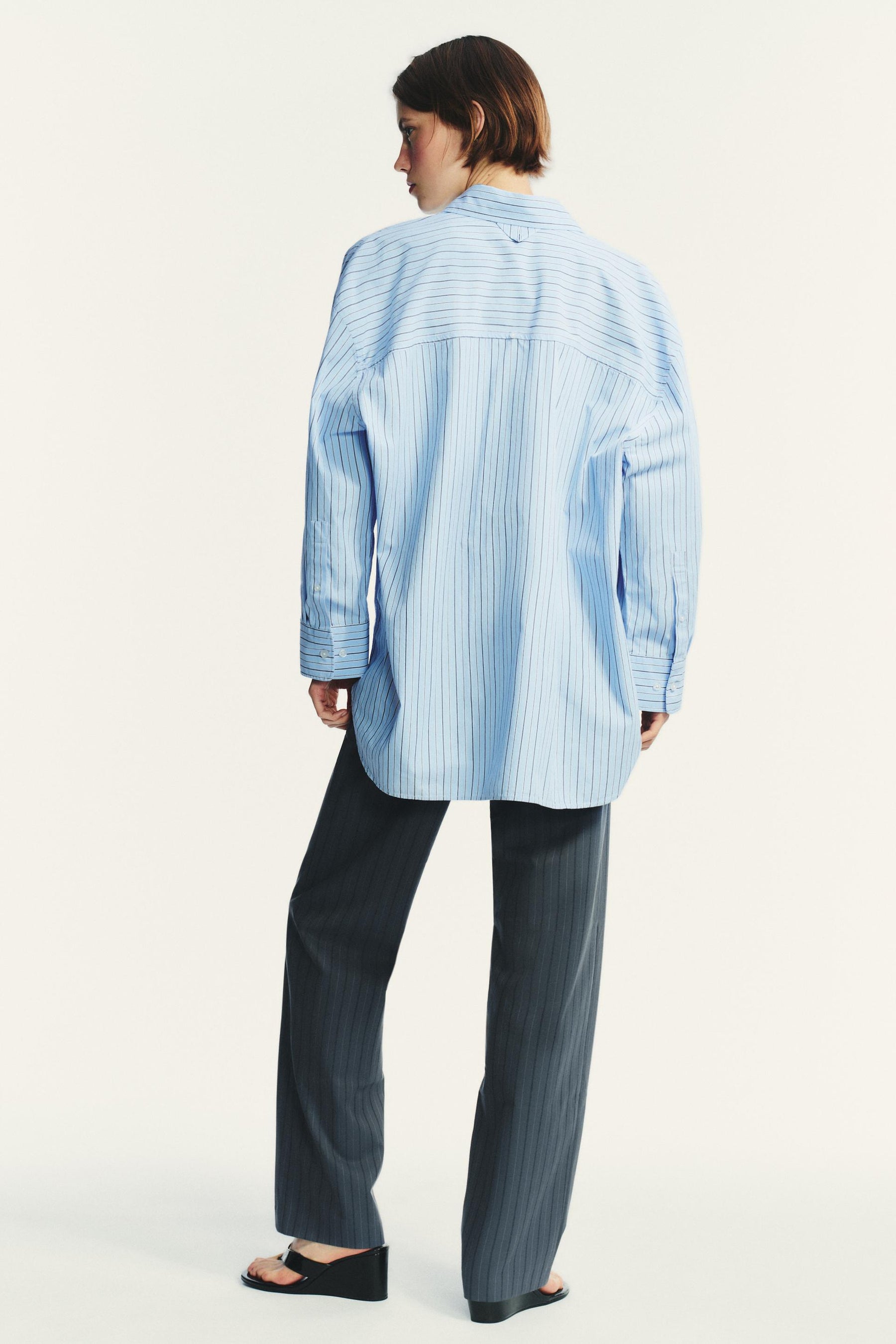 OVERSIZE STRIPED POPLIN SHIRT