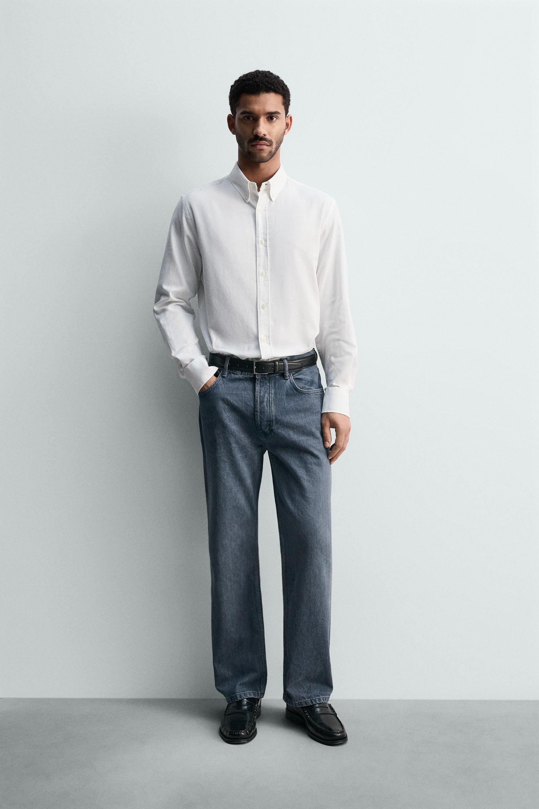 WASHED TEXTURED OXFORD SHIRT - Image 1