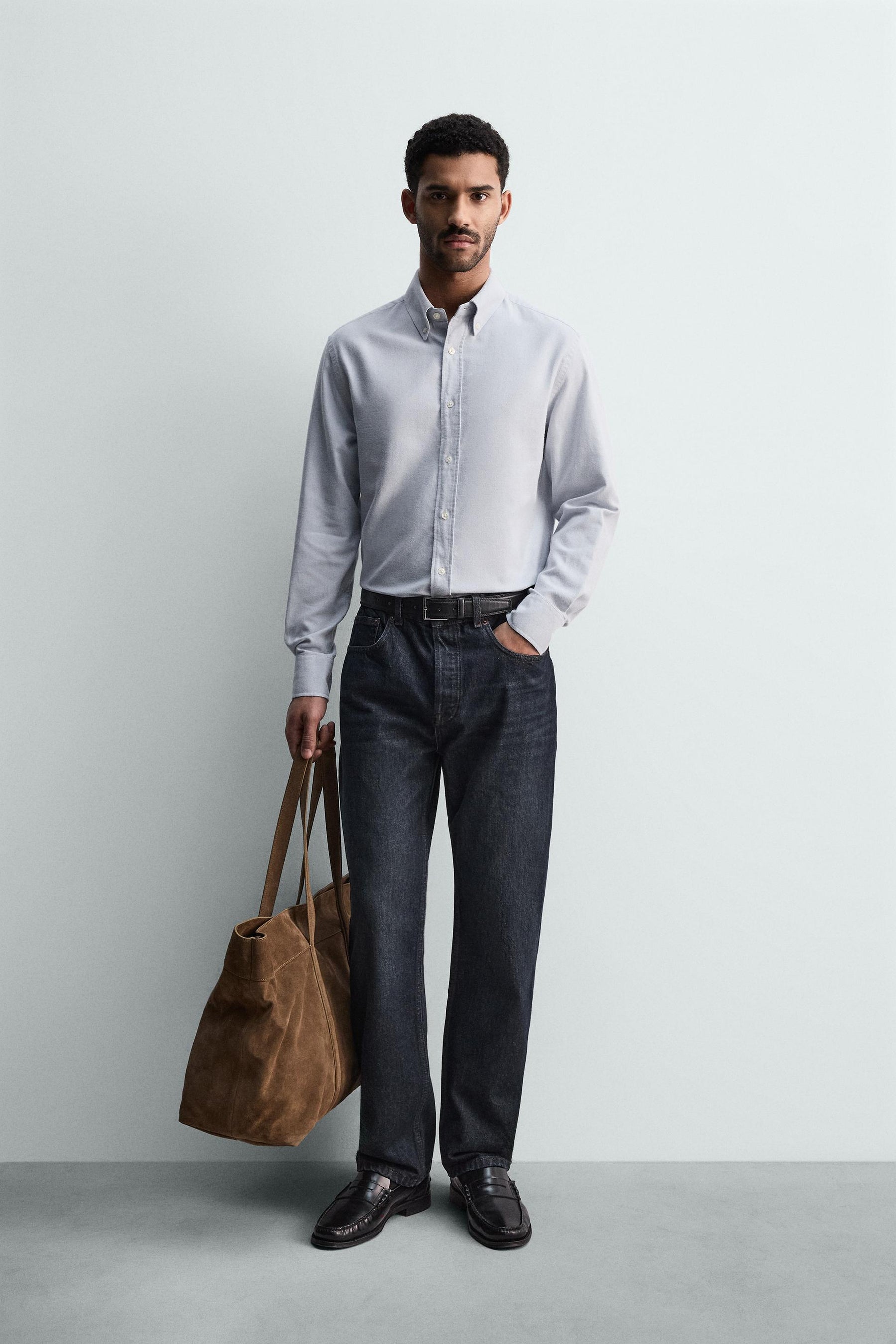 WASHED TEXTURED OXFORD SHIRT - Image 1