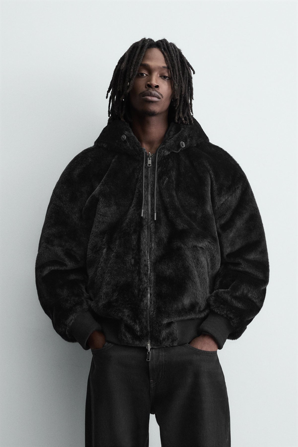 REVERSIBLE FAUX FUR BOMBER JACKET - Image 2