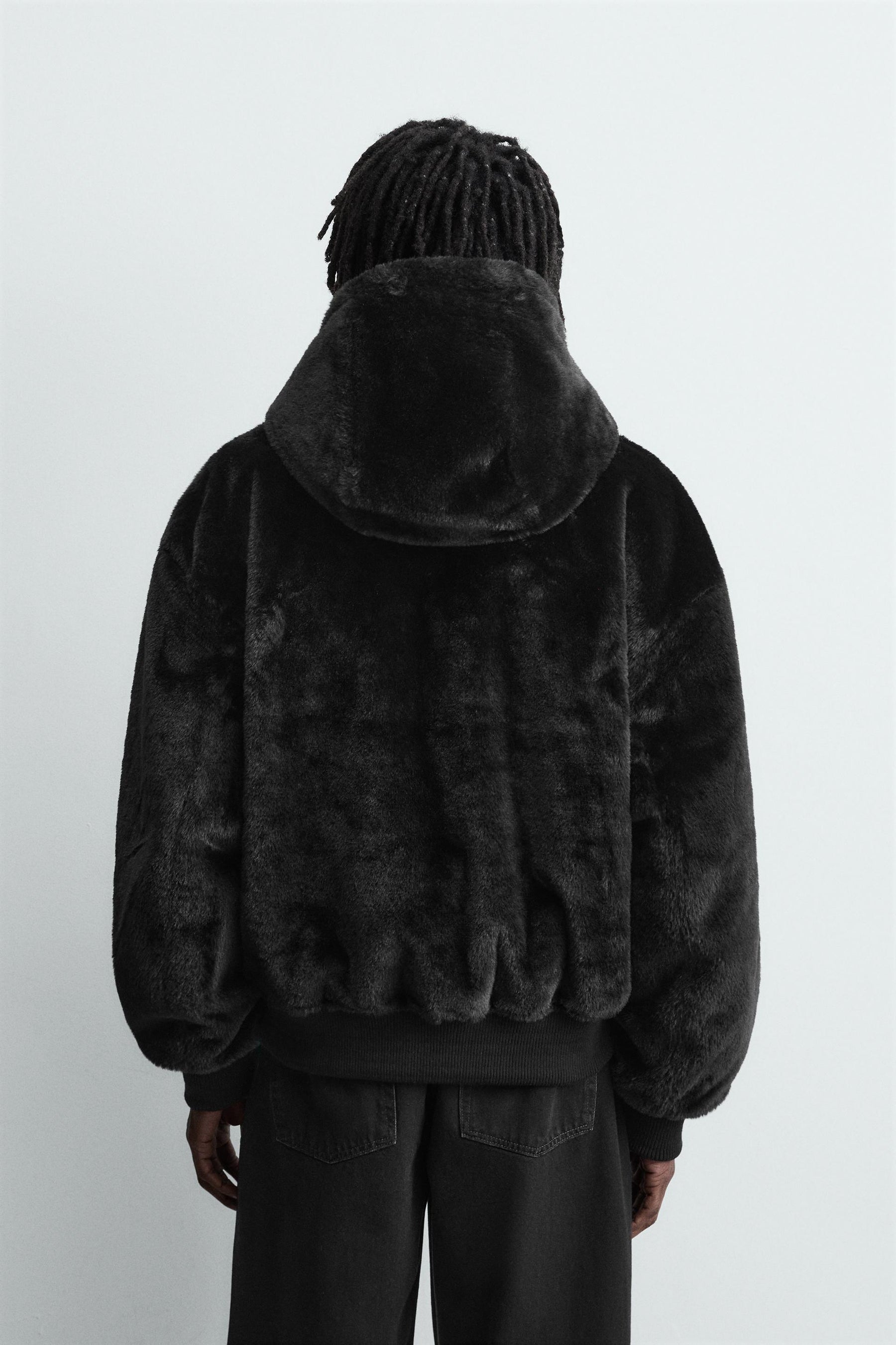 REVERSIBLE FAUX FUR BOMBER JACKET - Image 3