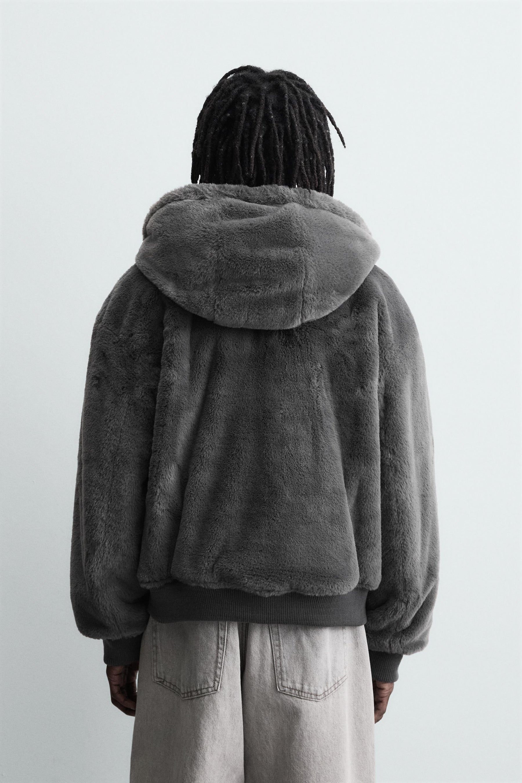 REVERSIBLE FAUX LEATHER BOMBER JACKET - Image 3