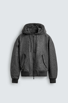 Reversible Faux Leather Bomber