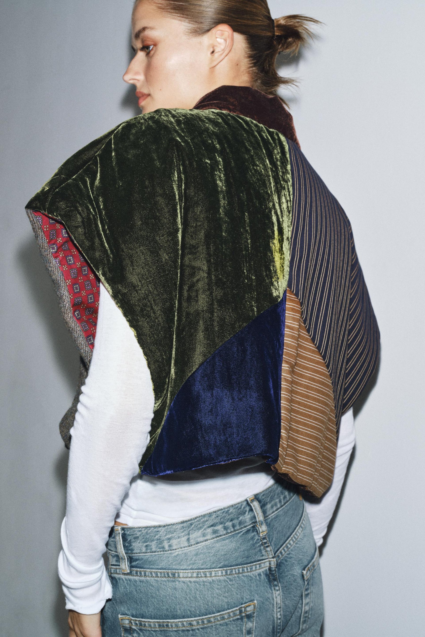 Quilted Velvet Contrasting Jacket