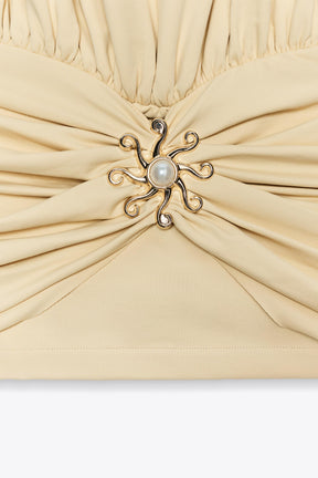 POLYAMIDE GATHERED TOP