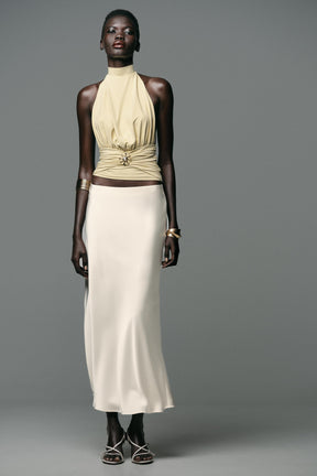 POLYAMIDE GATHERED TOP