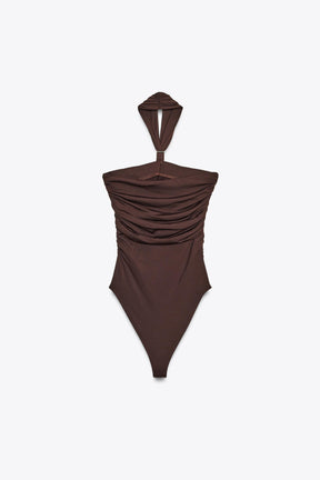 Halter Bodysuit with Metal