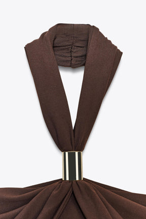 Halter Bodysuit with Metal