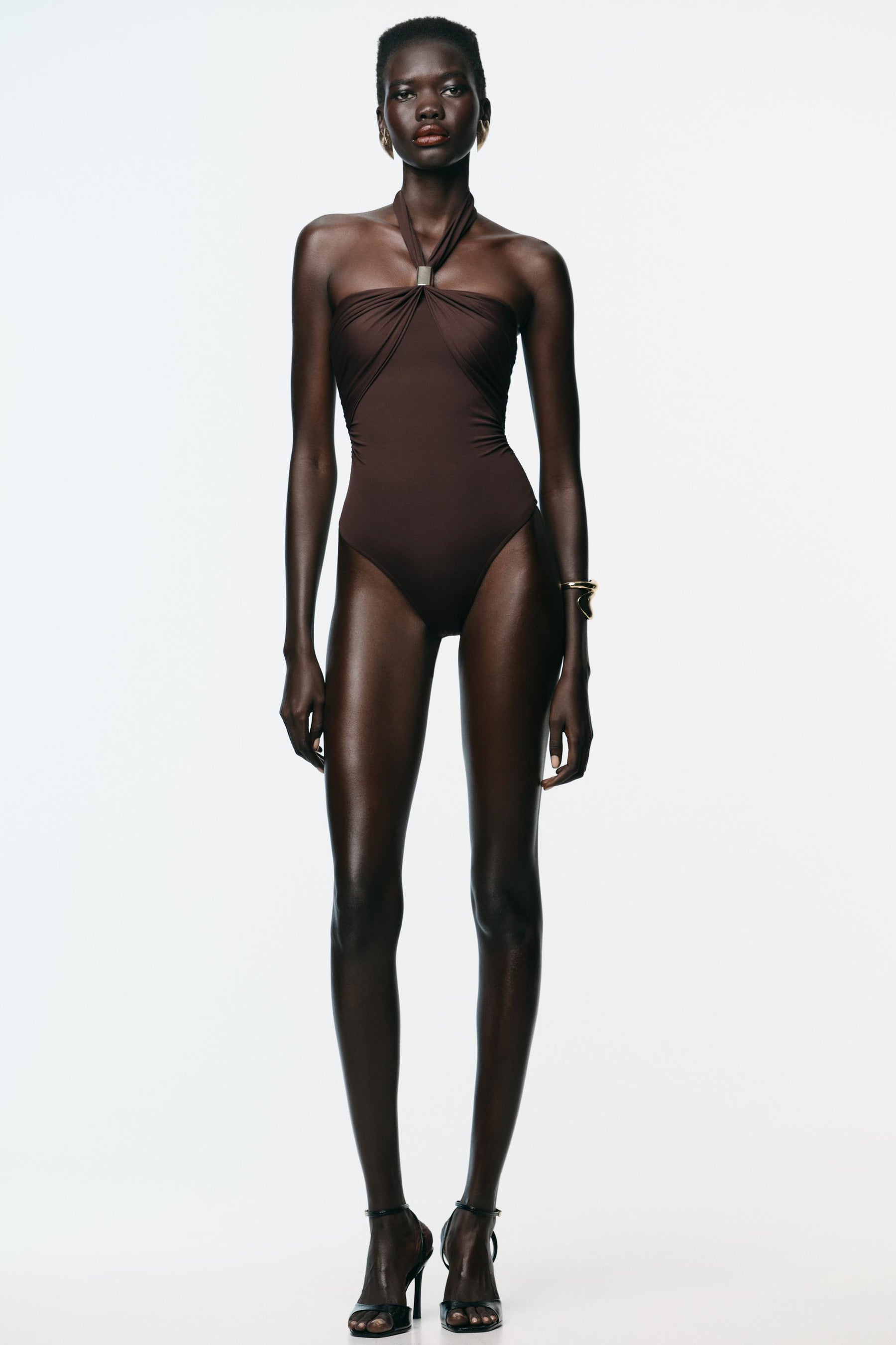 Halter Bodysuit with Metal