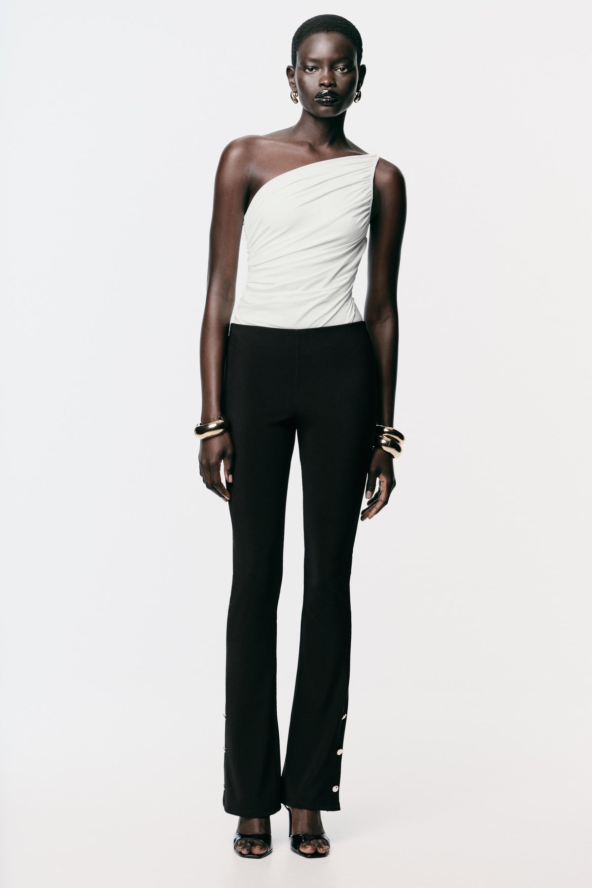 Asymmetric Draped Bodysuit