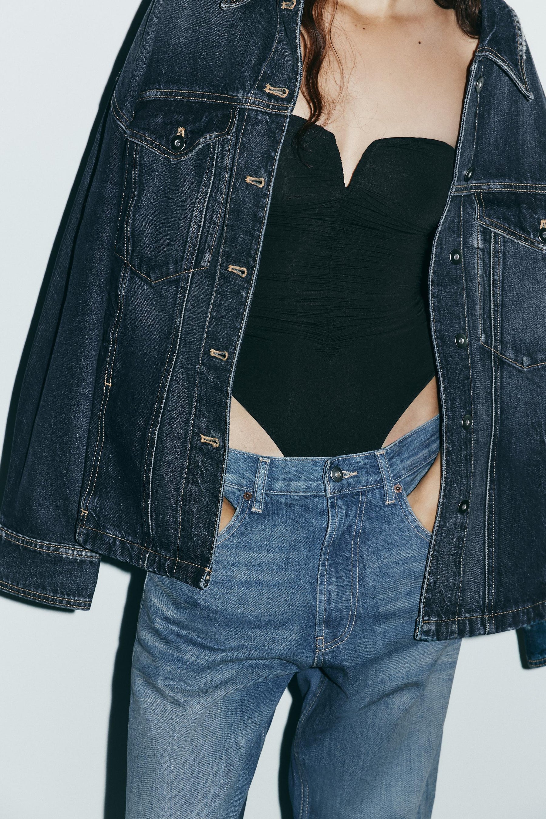 Ruffled Polyamide Bodysuit