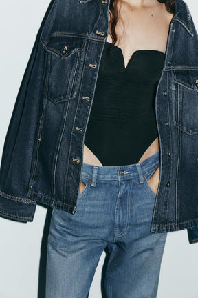 Ruffled Polyamide Bodysuit