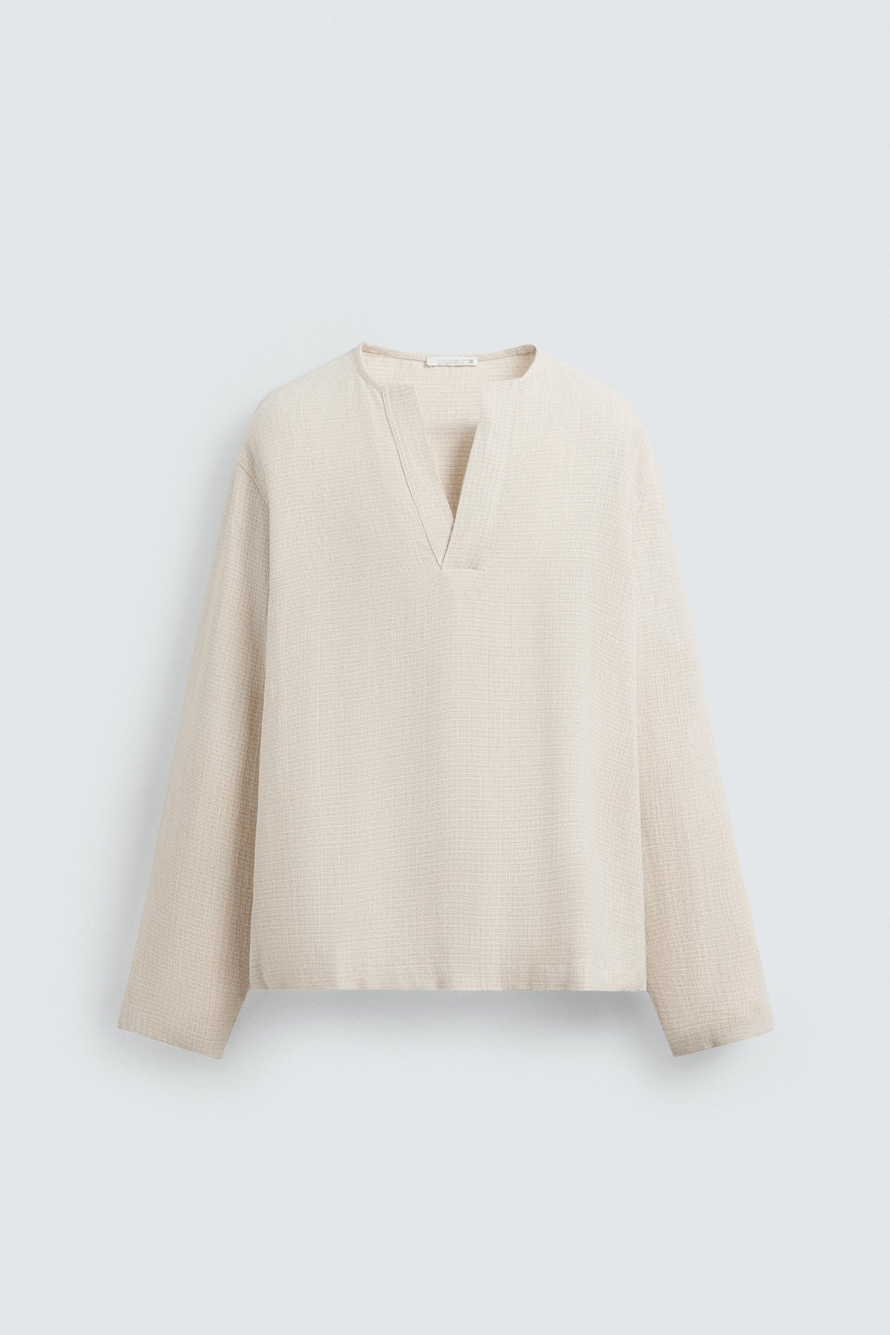 LINEN BLEND TEXTURED POLO SHIRT - Image 7