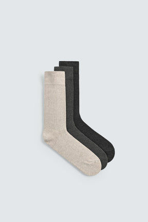 3-PACK OF BASIC RIBBED SOCKS - Image 1