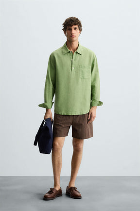 LINEN/COTTON POLO SHIRT - Image 1